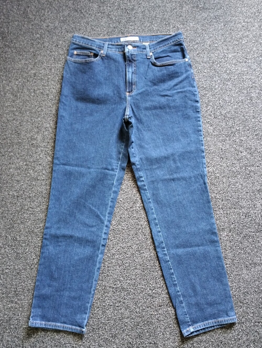 Faded Glory Womens Sz. 14 Blue Stretchy Denim Jeans Pants, Zip & Button Fly